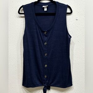 Ava & Viv Navy Button-Down Tank Top